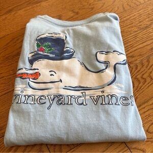 Vineyard Vines Light Blue Snowman Whale Tee